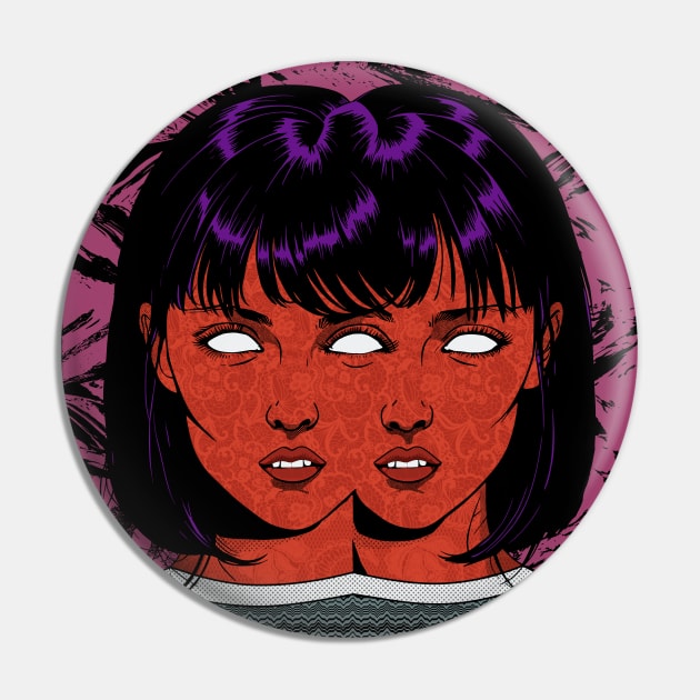 Eyes Beyond-Retro Comic Horror Pin by SunGraphicsLab