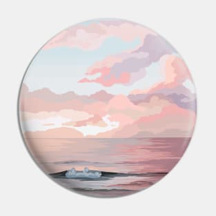 Pink Sunset at the Beach Pin