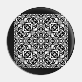 Black and White Seamless Pattern with Mosaic Motif Pin