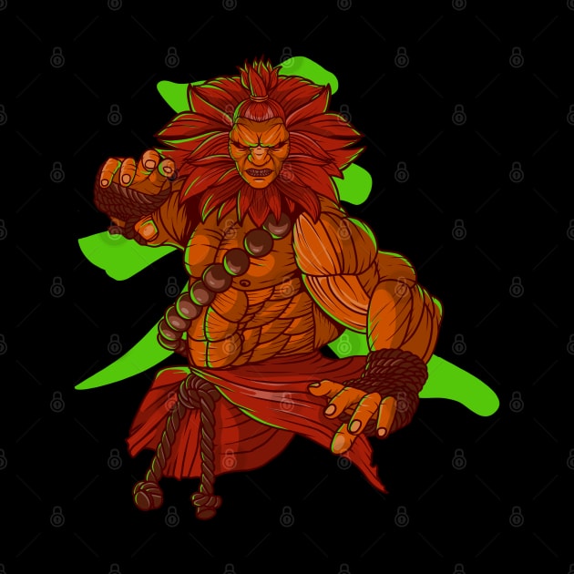 Akuma green background by santelmoclothing