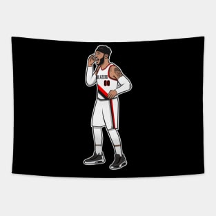 Carmelo Anthony Cartoon Style Tapestry