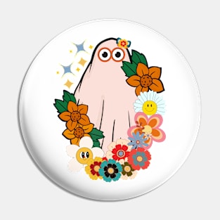 Cute Retro Halloween Ghost Pin