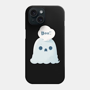 Cute ghost saying boo Phone Case