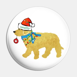 Cute Christmas Goldendoodle Naughty But Nice Pin