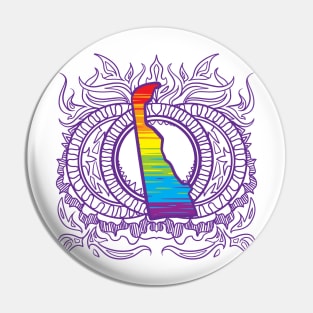 Delaware Mandala Pride Pin