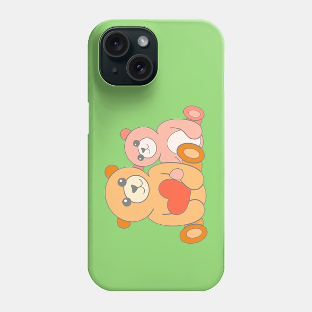 Mom and Baby, Best Friends Teddy Bears Phone Case by AlondraHanley