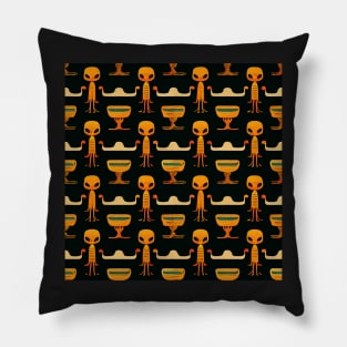 Alien hieroglyphs seamless pattern Pillow