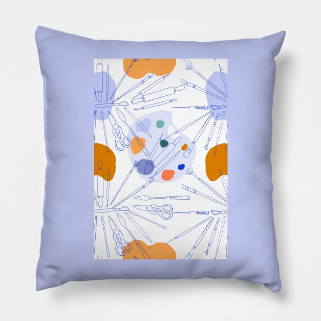 The Artist - tools of the trade Pillow by Salzanos