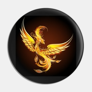 Fire burning Phoenix Bird Pin