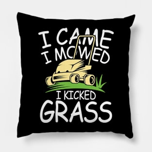 I Came I Mowed I Kicked Grass Pillow