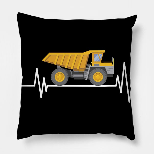 Dump Truck Driver  heartbeat Birthday dumptruck lover Pillow by mezy