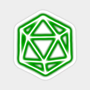 Green Glow D20 Magnet