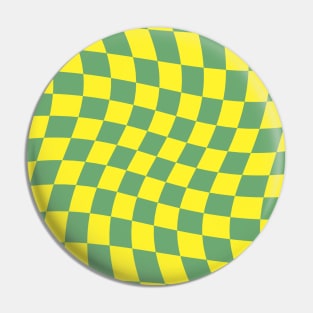 Twisted Checkered Square Pattern - Yellow & Fern Green Pin