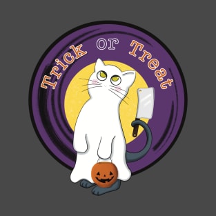 Halloween Ghost Cat - No Tricks! T-Shirt