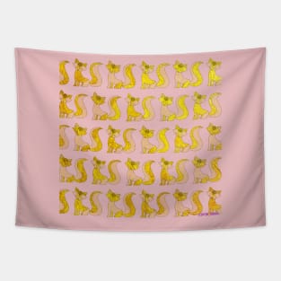 Golden fox ecopop pattern Tapestry