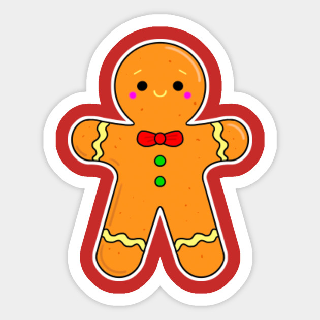 Kawaii Christmas Gingerbread Man Gingerbread Man Sticker Teepublic