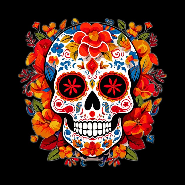 Day of the Dead Dia de Los Muertos Sugar Skull by Tees 4 Thee