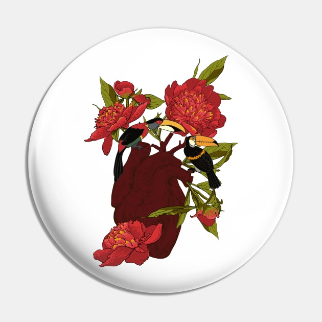 heart with flowers, leaves and birds Pin by Olga Berlet