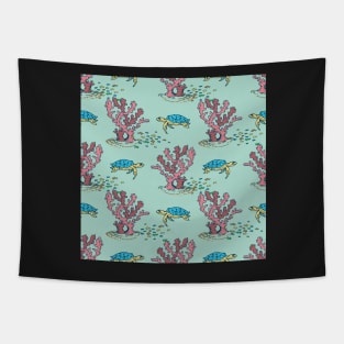 Corals and Turtles Tapestry