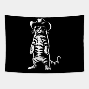 Cat Cowboy Cowgirl Country Western Funny Cat Tapestry