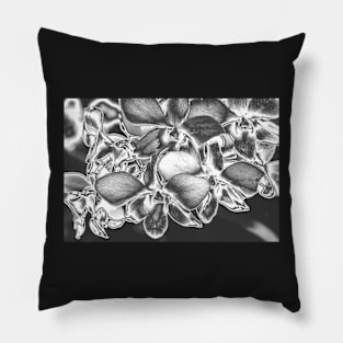 Metalised Orchid Spray Pillow