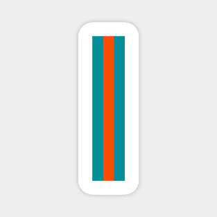 Retro American Football Stripes Miami Teal Orange Magnet