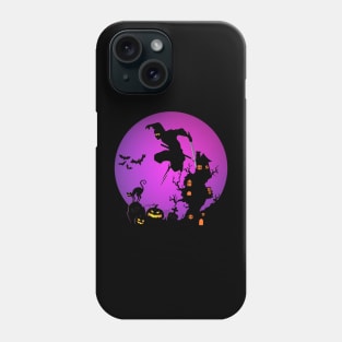 Moonlit Silhouettes: Ninja warrior in Halloween Phone Case