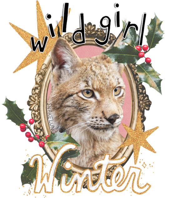 Wild Girl Winter Kids T-Shirt by snakelung