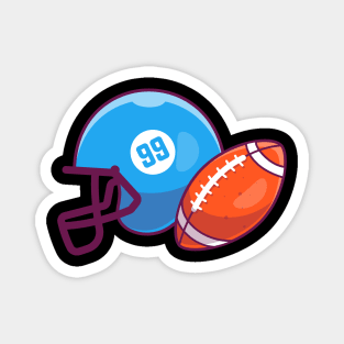 Helmet and rugby ball  cartoon Magnet