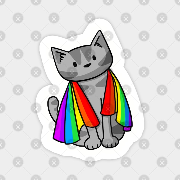 Rainbow Kitty Magnet by Doodlecats 