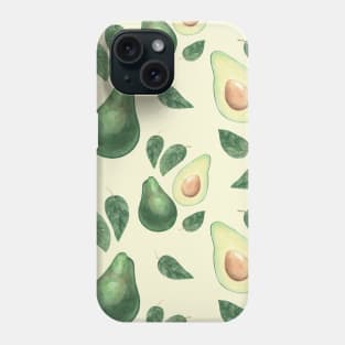 Avocado face mask, avocado pattern masks, vegan mask, vegan green mask, go vegan, avocado watercolor, avocado lover gift, avocado pattern mask Phone Case