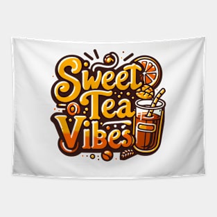 Funny sweet tea quote with a vintage look for women and girls iced tea lovers Tapestry