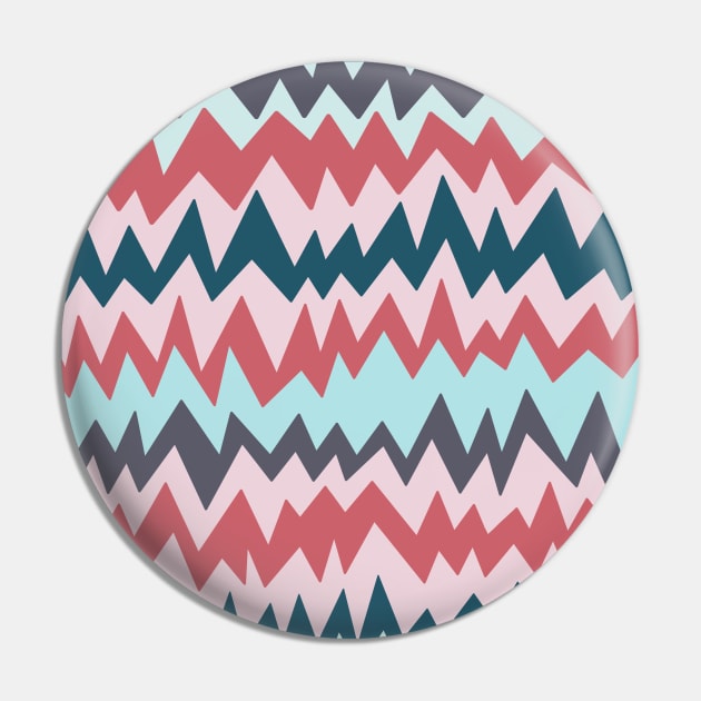 Modern minimalist zigzag in teal, navy blue and berry pink Pin by FrancesPoff