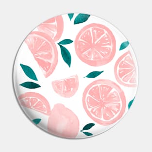 Watercolor lemons pink and teal Pin