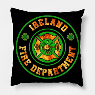 Ireland Fire Department T-Shirt Irish Firefighter Gift Tee Pillow