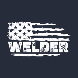 Welder USA American Flag Welding Worker Metalworking Lover T-Shirt