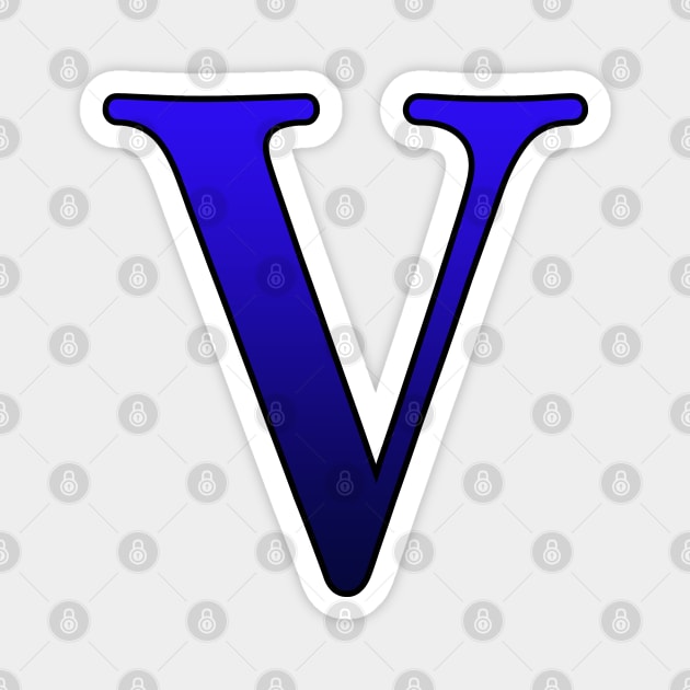 Blue Roman Numeral 5 V Magnet by Numerica