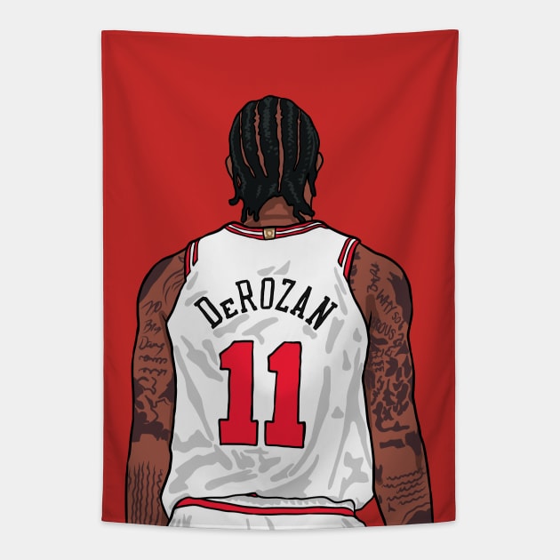 DeMar Derozan Back-To Tapestry by rattraptees