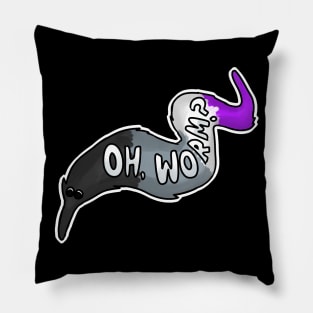 LGBTQ+ Asexual Pride Worm on a String Pillow