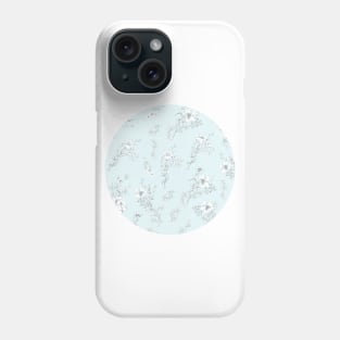 Flowers on pastel blue Phone Case