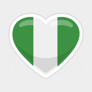 Nigeria Flag Heart Magnet