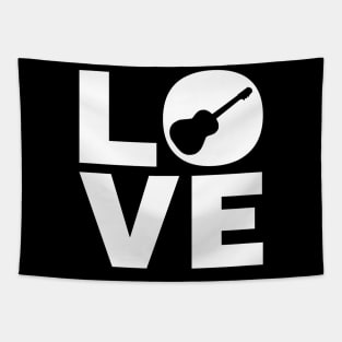 Love Acoustic Guitar Gift For Guitarists Tapestry