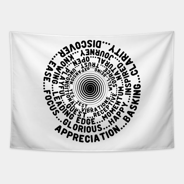 ABC FEEL GOOD Vortex Abraham-Hicks Inspired Typography Law of Attraction Tapestry by YogaStatement