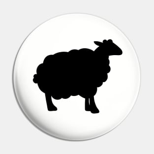 Sheep Silhouette Pattern in Black and Grey Pin