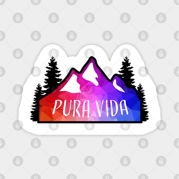 Geometric Colorful Mountain Pura Vida Magnet by KlehmInTime