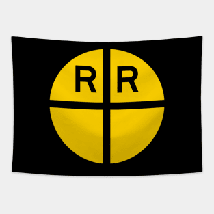 Railroad Crossing Cross Sign Tapestry