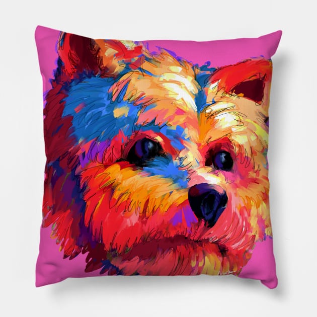 Yorkshire Terrier Dog Pillow by mailsoncello