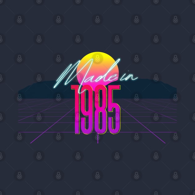 Made In 1985 ∆∆∆ VHS Retro 80s Outrun Birthday Design by DankFutura