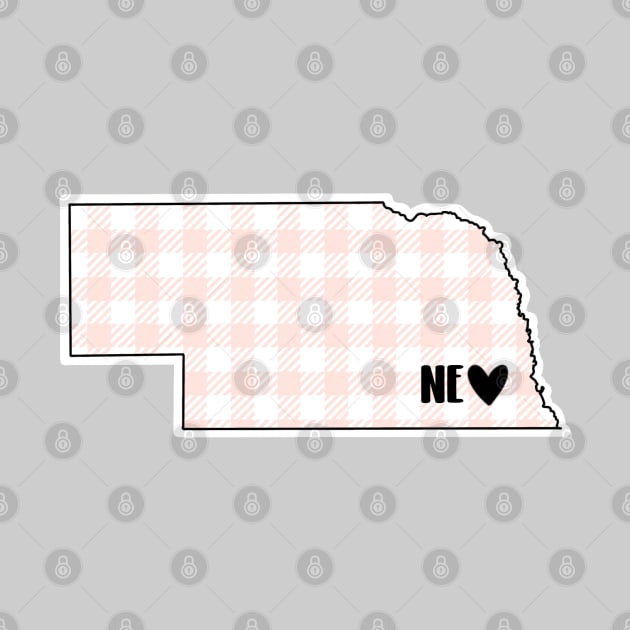 USA States: Nebraska (pink plaid) by LetsOverThinkIt