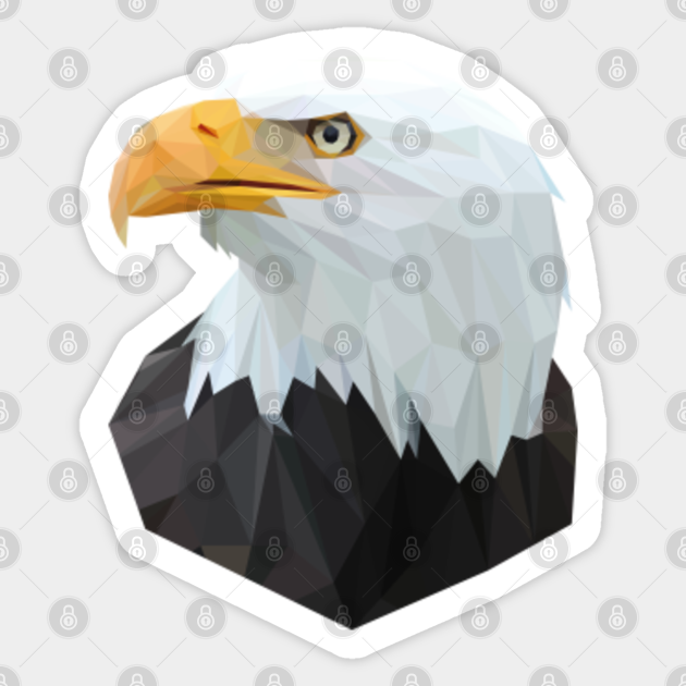 American Eagle Head Lowpoly Art Illustration American Eagle Aufkleber Teepublic De